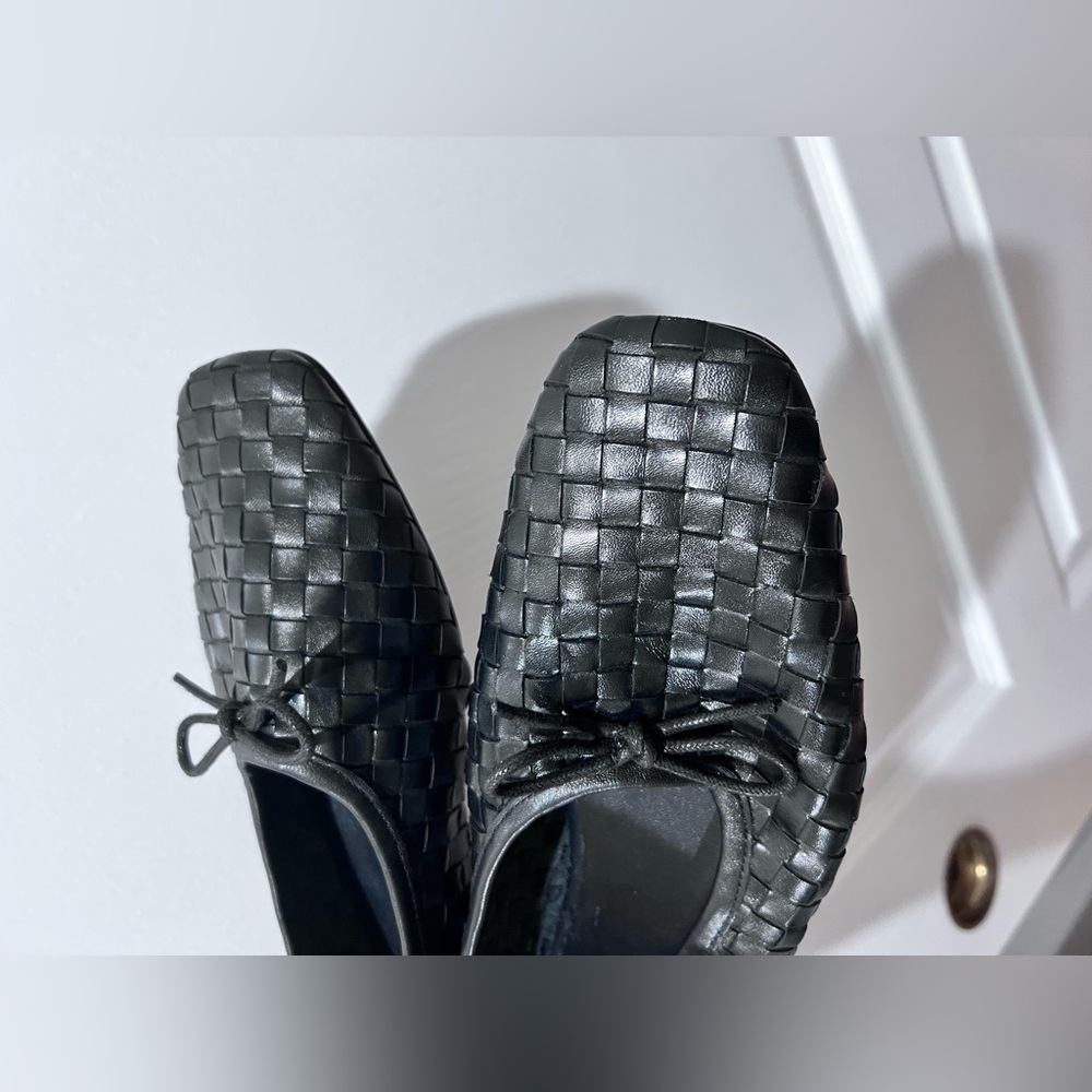 Quince Black Woven Leather Ballet Flats - Picture 6 of 13
